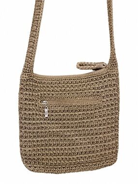 The Sak taupe woven crossbody bag